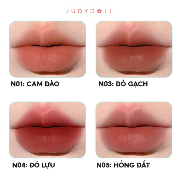 Son Kem Lì Đầu Bông Dặm Judydoll Matte Lip Cream - Mềm Mịn Bền Màu Che Phủ Vân Môi