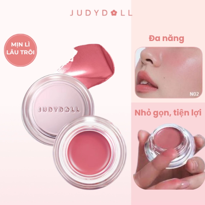 Son & Má Hồng Kem Đa Năng Judydoll Watery Multimuse Color Balm - Mịn Lì Không Bết Lên Màu Tự Nhiên
