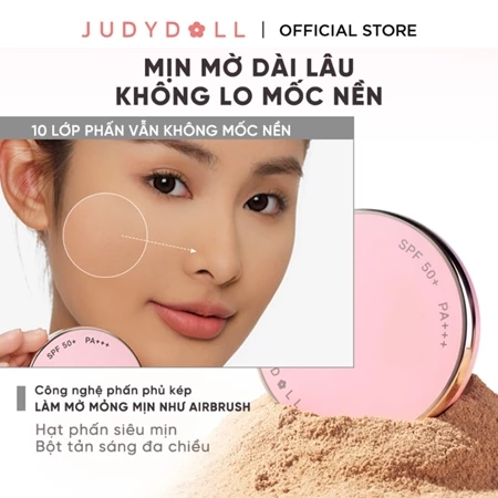 Phấn Nén Phấn Phủ Dạng Nén JUDYDOLL Peach Skin Matte 2-Way Cake Khô Thoáng Mịn Da